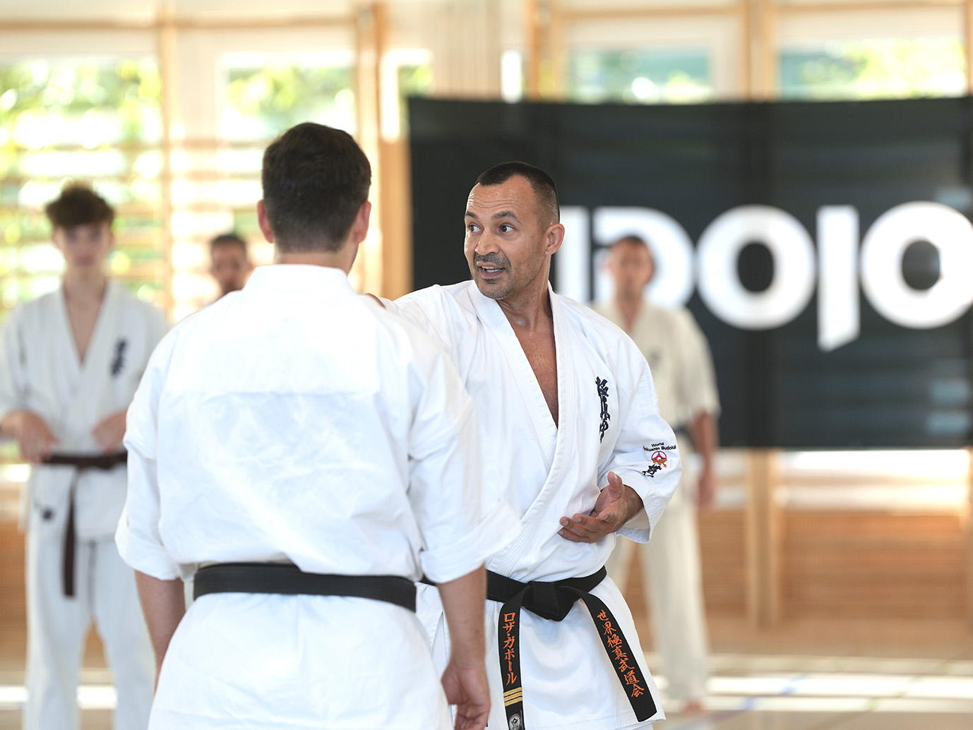 Gábor Rózsa Sensei teaching at the dojoHUB Kumite Seminar 2026 in Baden