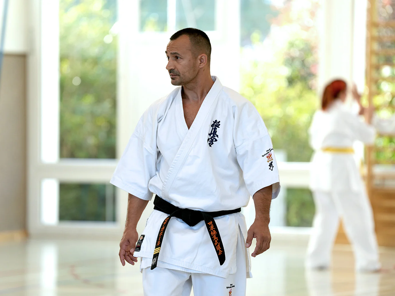 Gábor Rózsa Sensei teaching at the dojoHUB Kyokushin kumite seminar