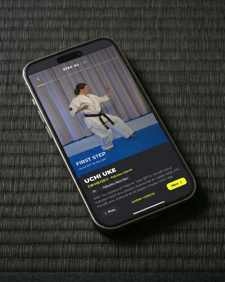 Step-by-step Kyokushin kata training in the dojoHUB app
