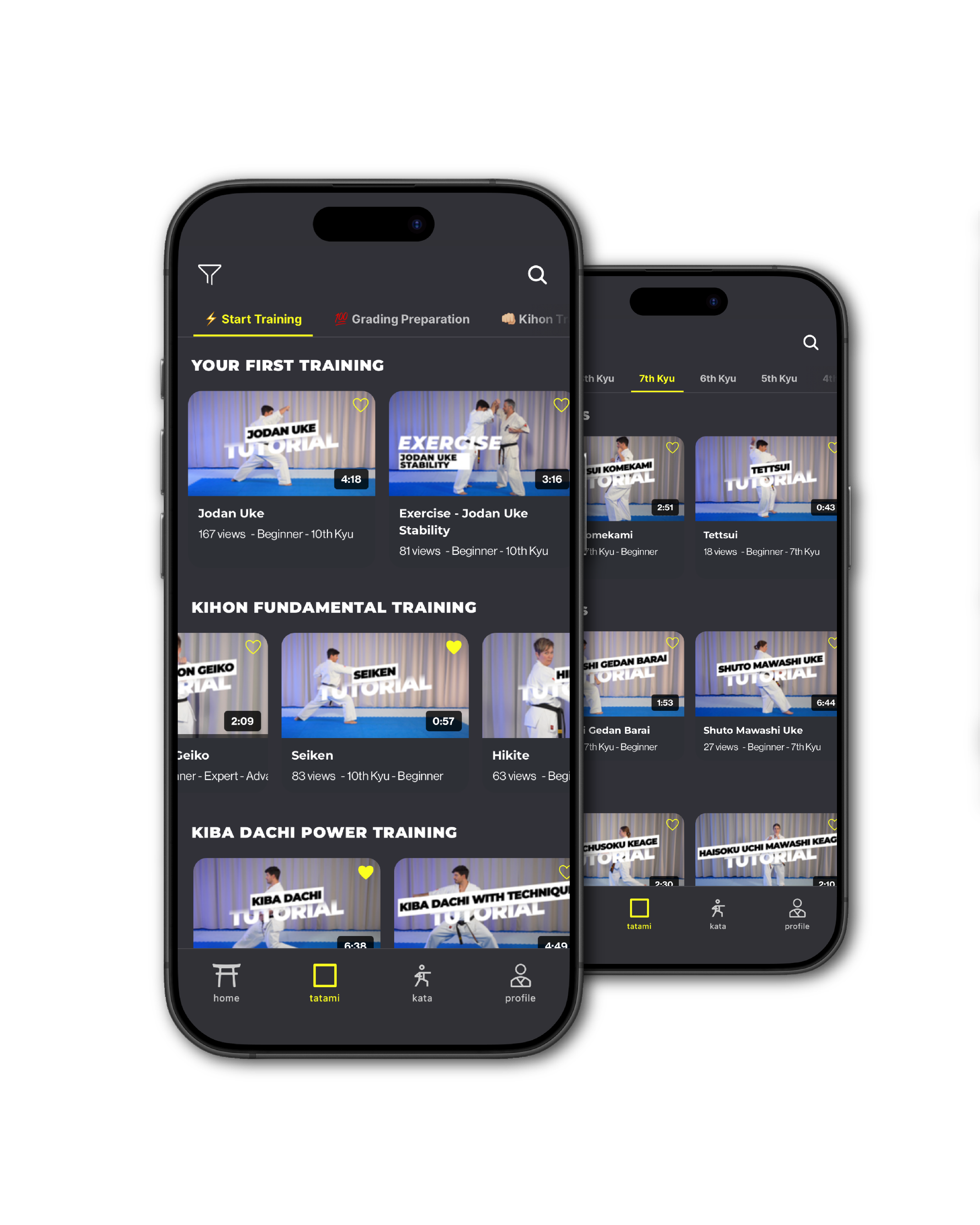dojoHUB app home screen